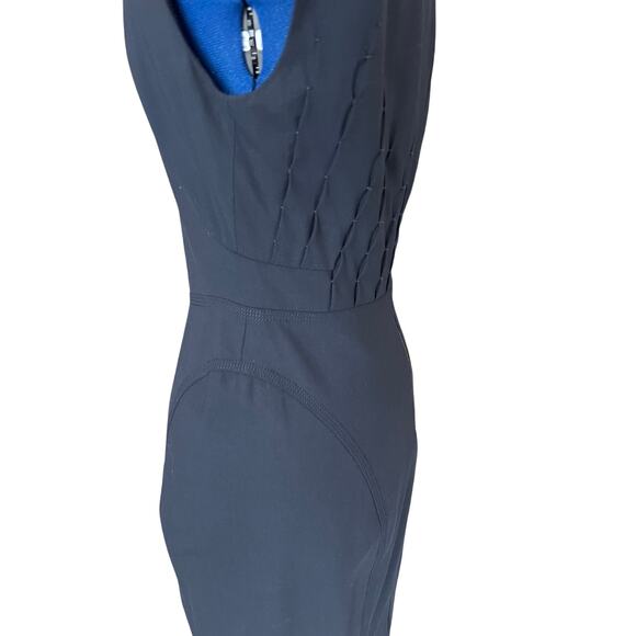 Rachel Roy Navy Wool Fitted Midi Sleeveless Dress Size 6 38.5"L Career Old Money - Picture 2 of 11